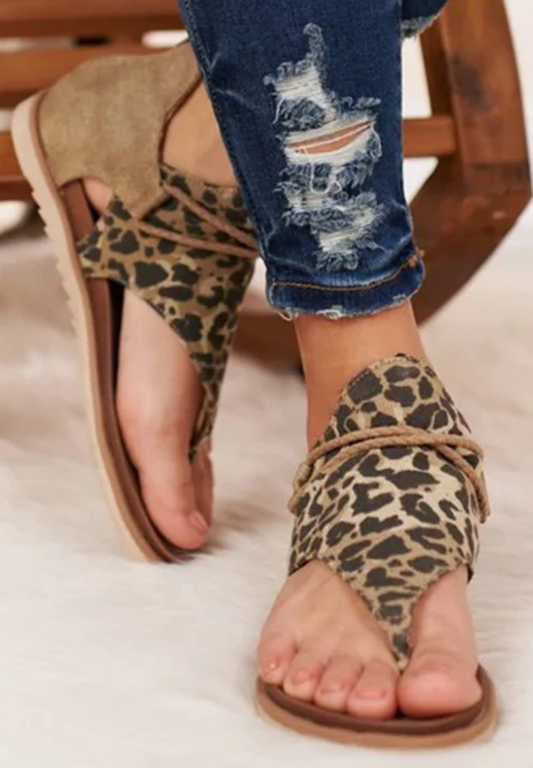 Leopard Print Sandals - Southern Grace Creations