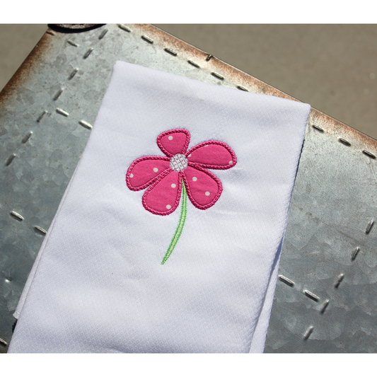 Little Flower - Appliqué Burp Cloth - Southern Grace Creations