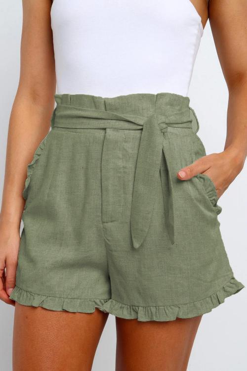 Live For Today High Waisted Shorts in Green - Southern Grace Creations