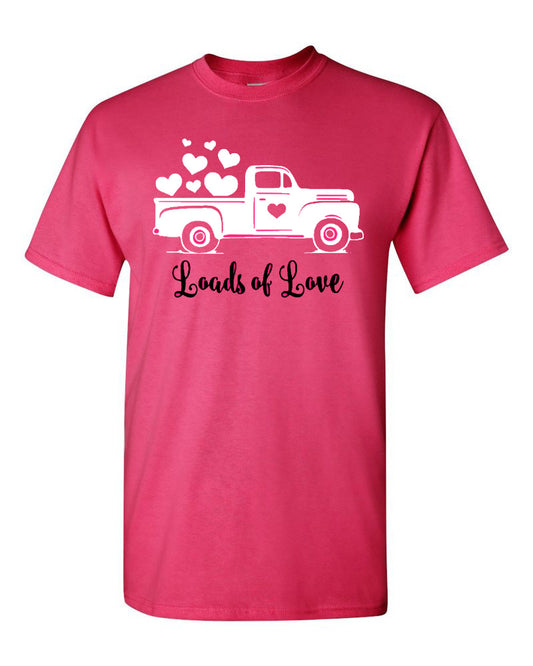 Loads of Love Truck - Hot Pink Short Sleeve - Southern Grace Creations