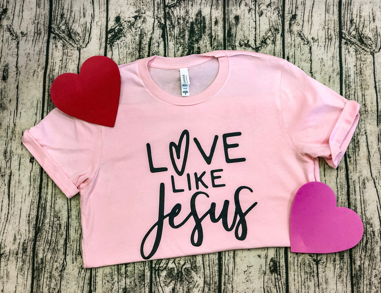 Love Like Jesus- Bella Canvas Light Pink Unisex - Southern Grace Creations