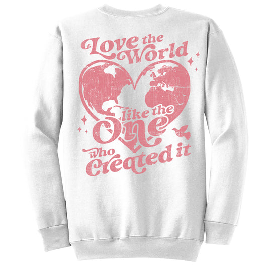 Love The World Like The One Who Created It (Coral) - White (Tee/Hoodie/Sweatshirt) - Southern Grace Creations