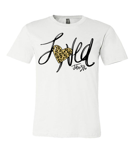 Loved John 3:16 - White Tee - Southern Grace Creations