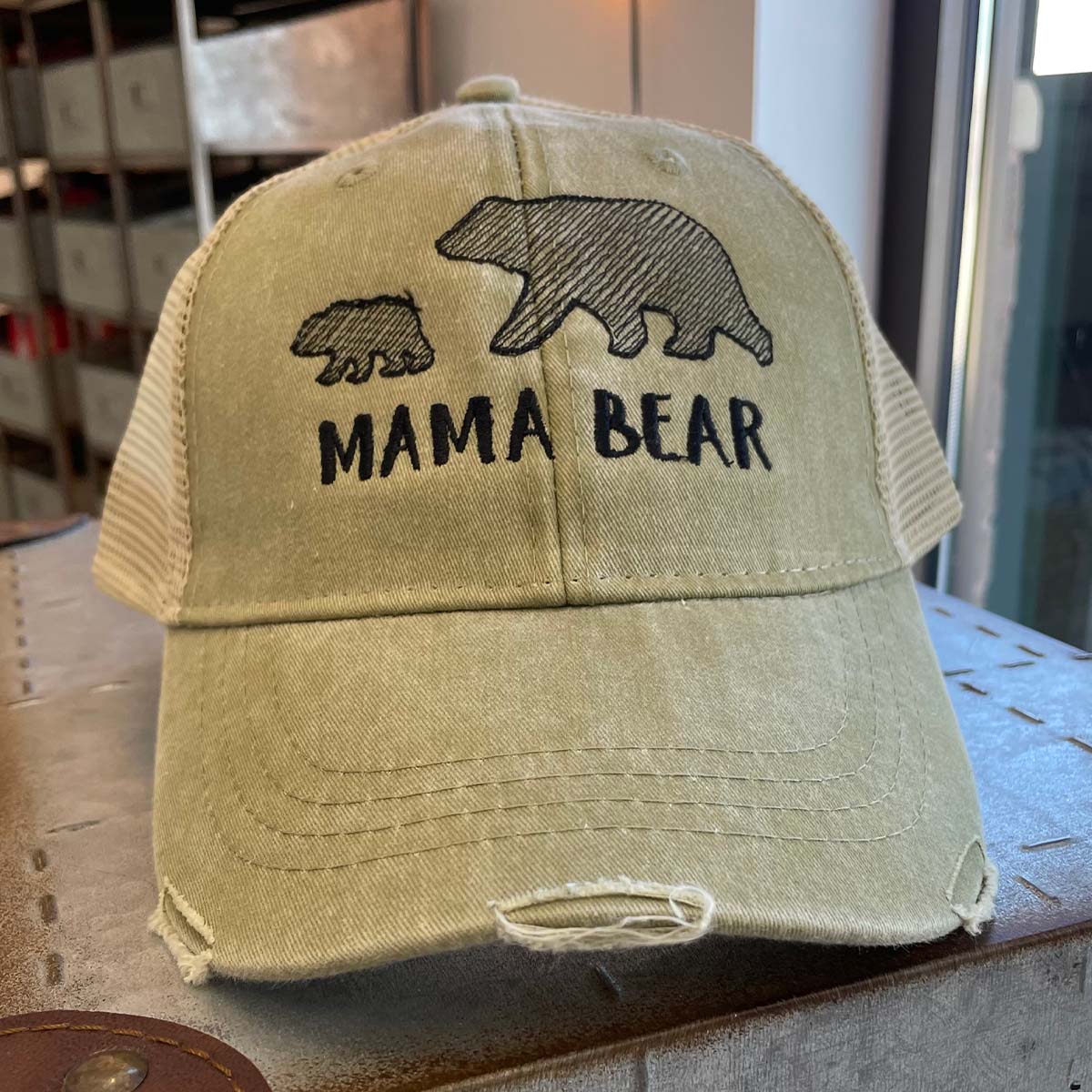 Mama Bear Green Hat - Southern Grace Creations