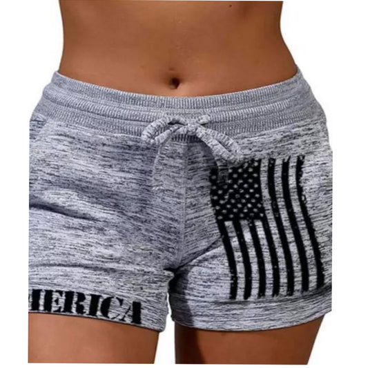 Merica & USA Flag Print Drawstring Shorts with Pockets - Southern Grace Creations