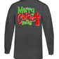 Merry CHRISTmas Tee - Long Sleeve Charcoal - Southern Grace Creations