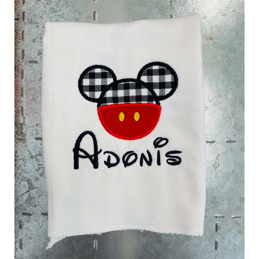 Micky Mouse Inspired - Burp Cloth - Southern Grace Creations