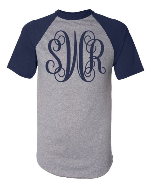 Monogram Short Sleeve Raglan - Southern Grace Creations