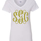 Monogram V-Neck Tee - Southern Grace Creations