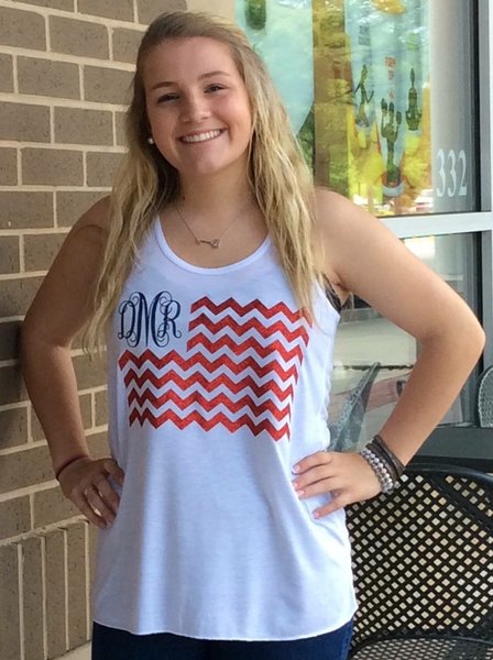 Monogrammed America the Great Racerback Tank - Southern Grace Creations