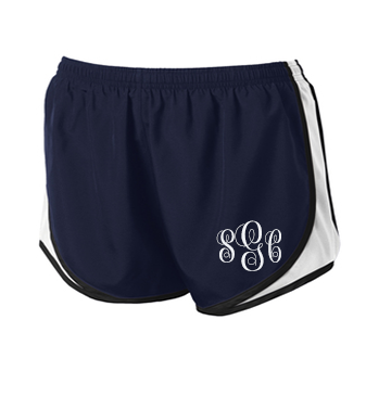 Monogrammed Athletic Shorts - Navy/White - Southern Grace Creations