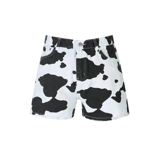 Moo Over Denim Shorts - Southern Grace Creations
