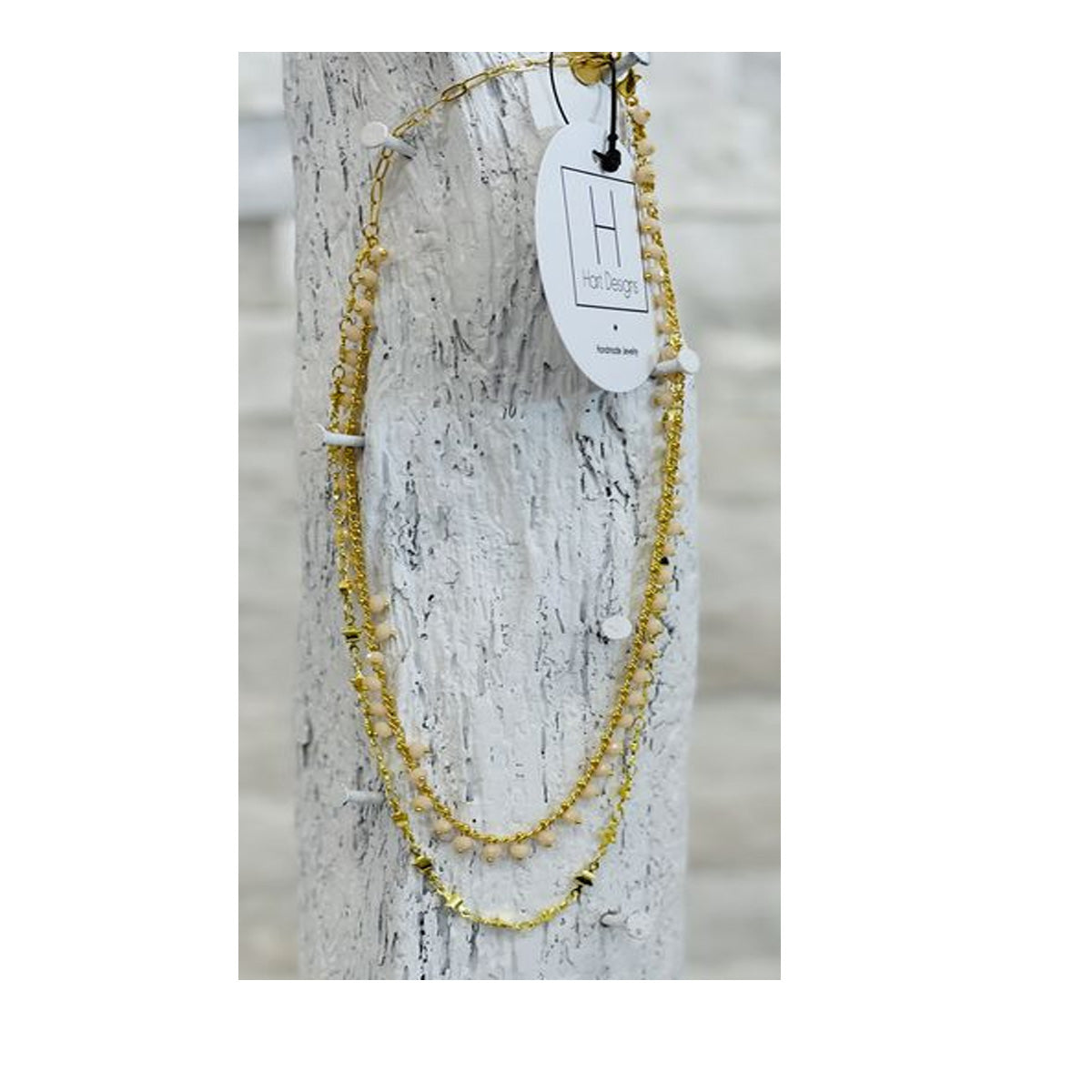 Multi strand gold necklace with beads - Southern Grace Creations