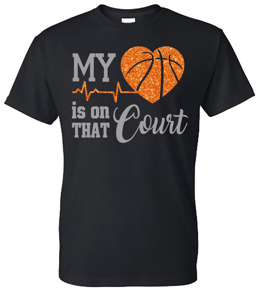 "My Heart is on That Court" Tee - Southern Grace Creations