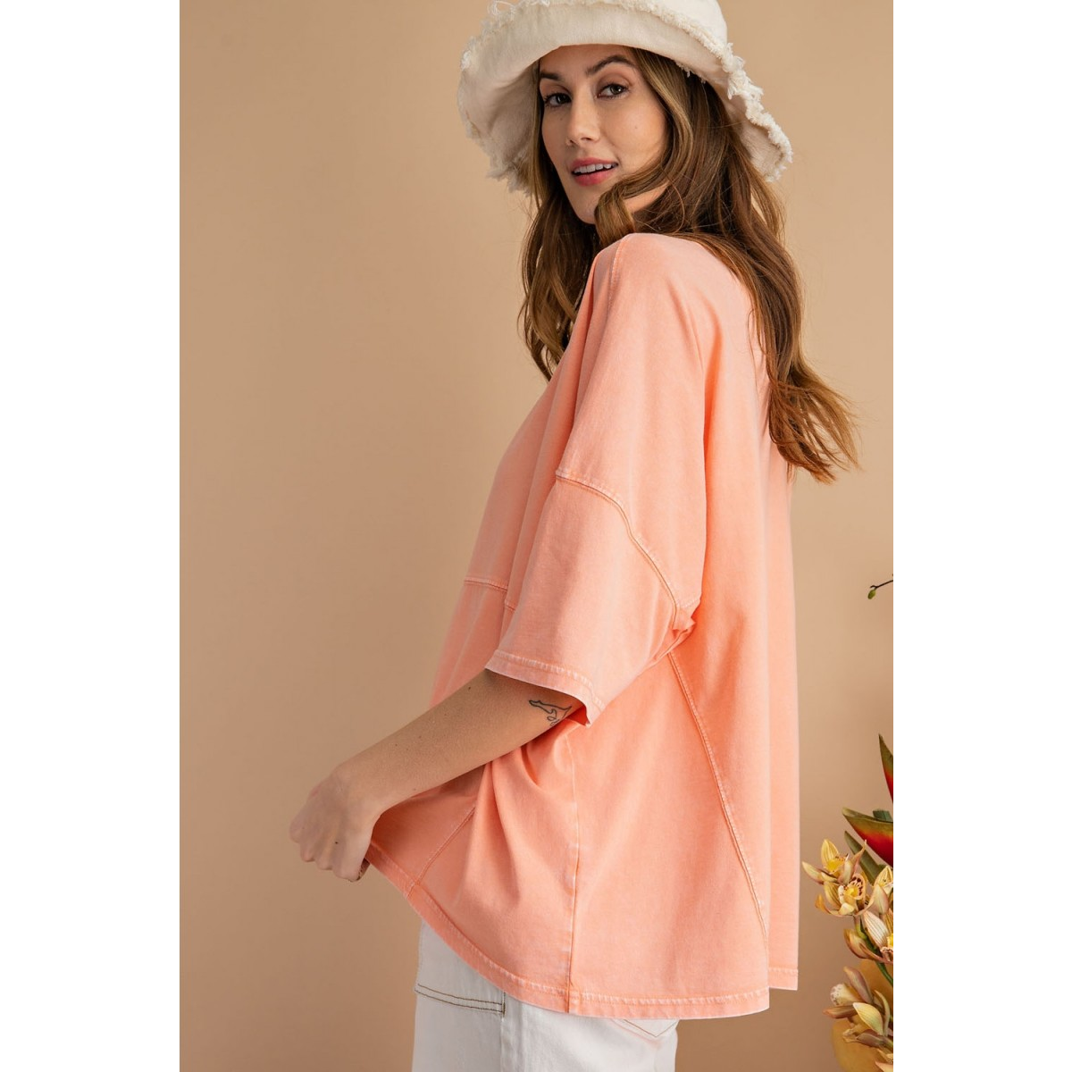 Neon Coral Short Sleeve Cotton Jersey - Southern Grace Creations