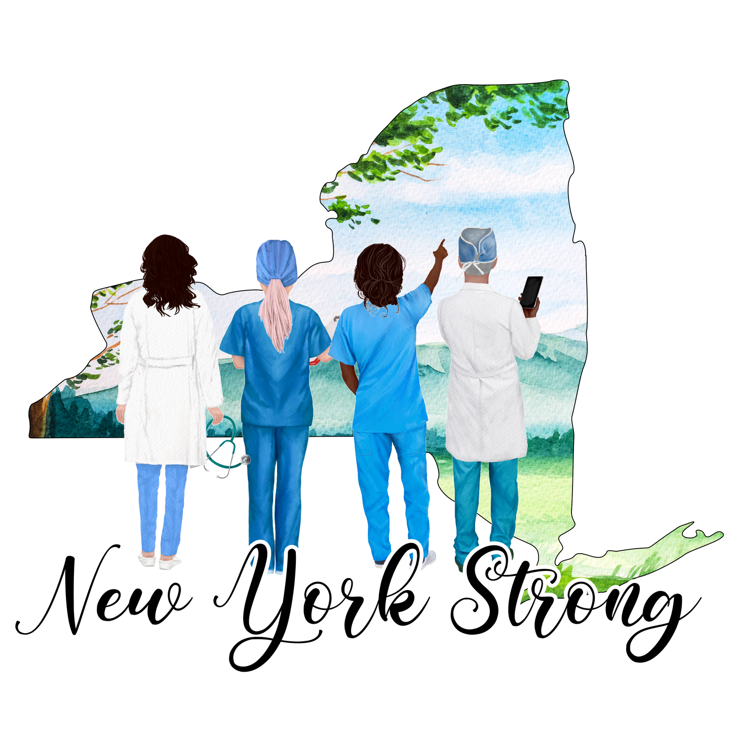 New York Strong - Medical - Black Short-Sleeve Tee - Southern Grace Creations
