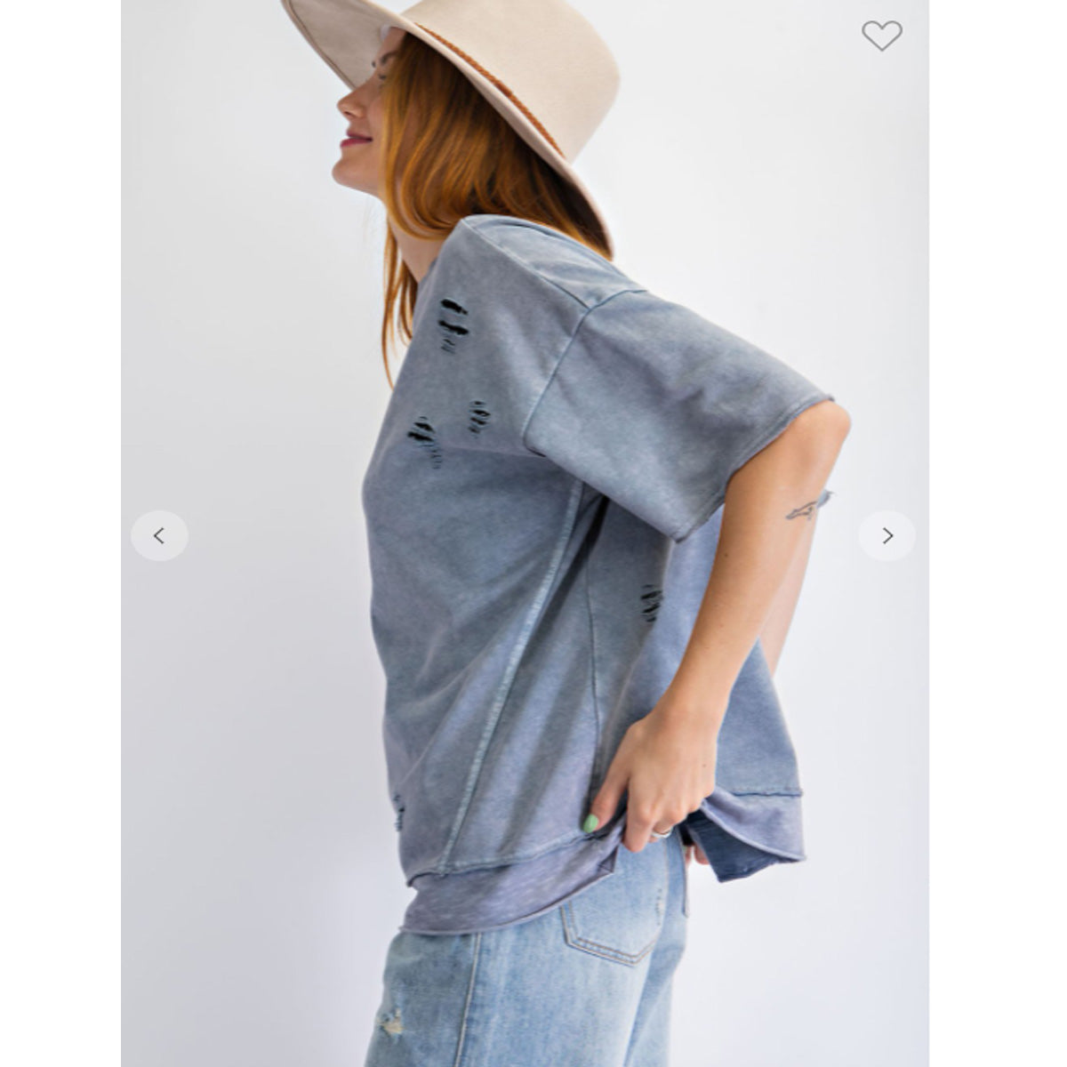 No More Blue Skies Top - Washed Denim - Southern Grace Creations