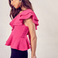 ONE SHOULDER RUFFLE PEPLUM TOP - Southern Grace Creations