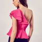 ONE SHOULDER RUFFLE PEPLUM TOP - Southern Grace Creations