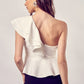 ONE SHOULDER RUFFLE PEPLUM TOP - Southern Grace Creations