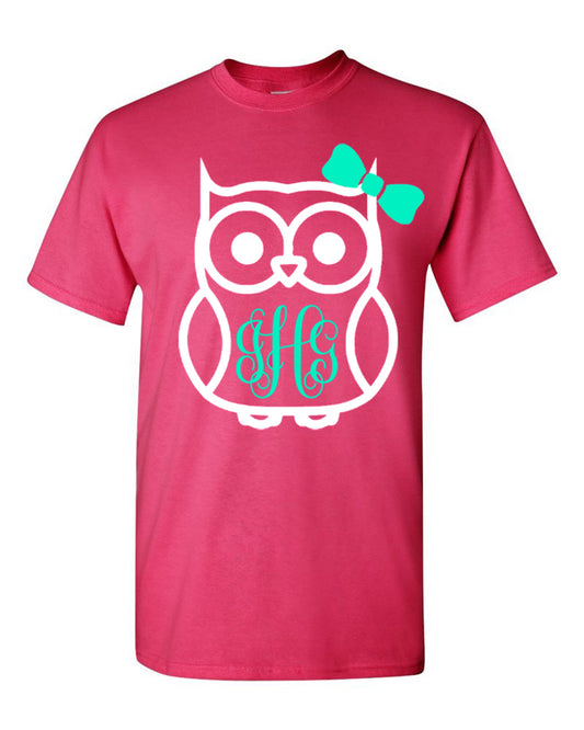 Owl Monogram Tee - Southern Grace Creations