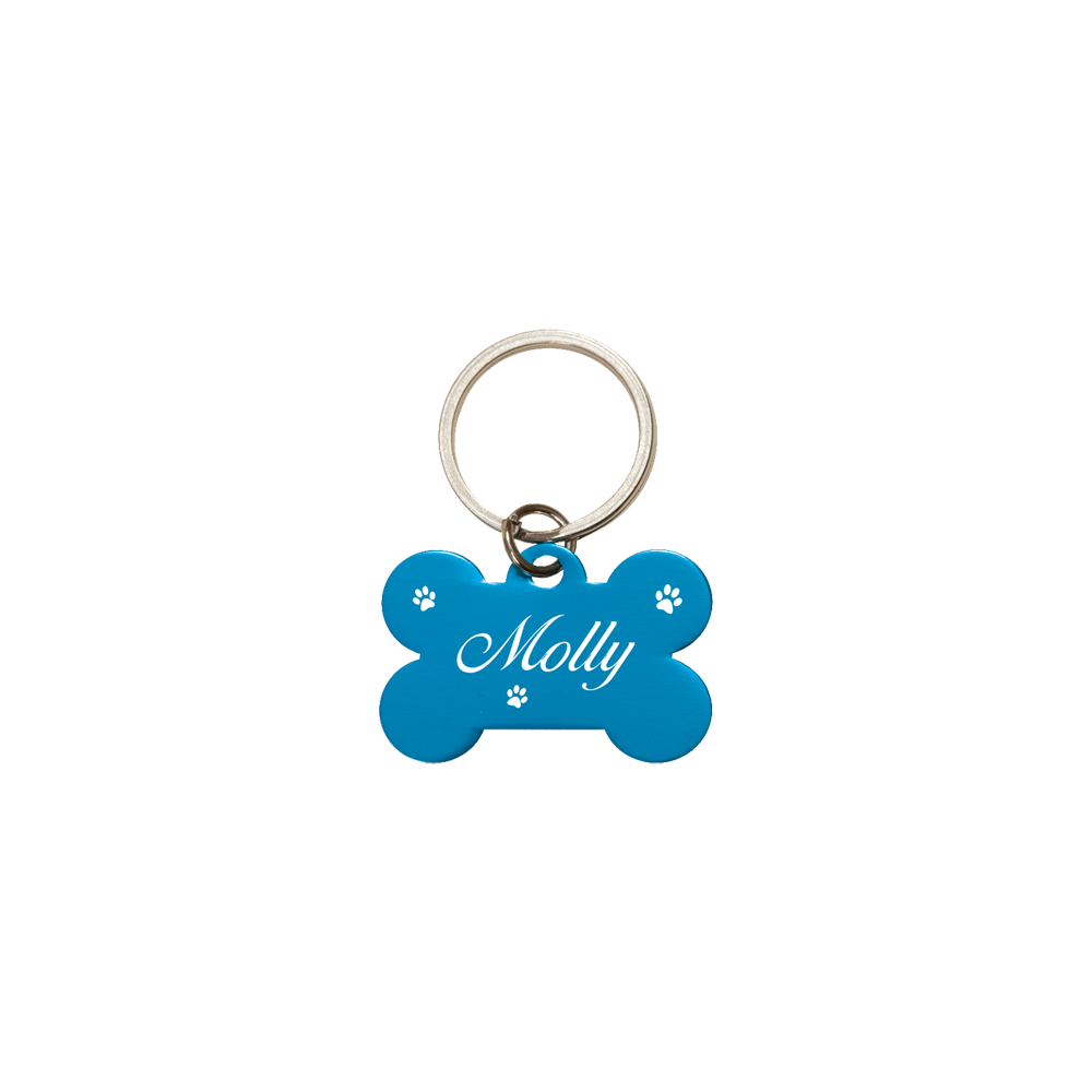 PERSONALIZED BONE DOG TAG - BLUE - Southern Grace Creations