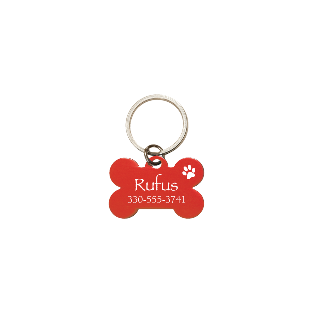 PERSONALIZED BONE DOG TAG - RED - Southern Grace Creations