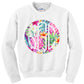 PINEAPPLE FLORAL ROUND MONOGRAM PRINTED SHIRT - Southern Grace Creations