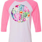 PINEAPPLE FLORAL ROUND MONOGRAM PRINTED SHIRT - Southern Grace Creations