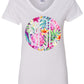 PINEAPPLE FLORAL ROUND MONOGRAM PRINTED SHIRT - Southern Grace Creations