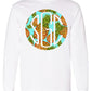 PINEAPPLE ROUND MONOGRAM PRINTED SHIRT - Southern Grace Creations