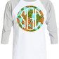 PINEAPPLE ROUND MONOGRAM PRINTED SHIRT - Southern Grace Creations