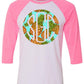 PINEAPPLE ROUND MONOGRAM PRINTED SHIRT - Southern Grace Creations