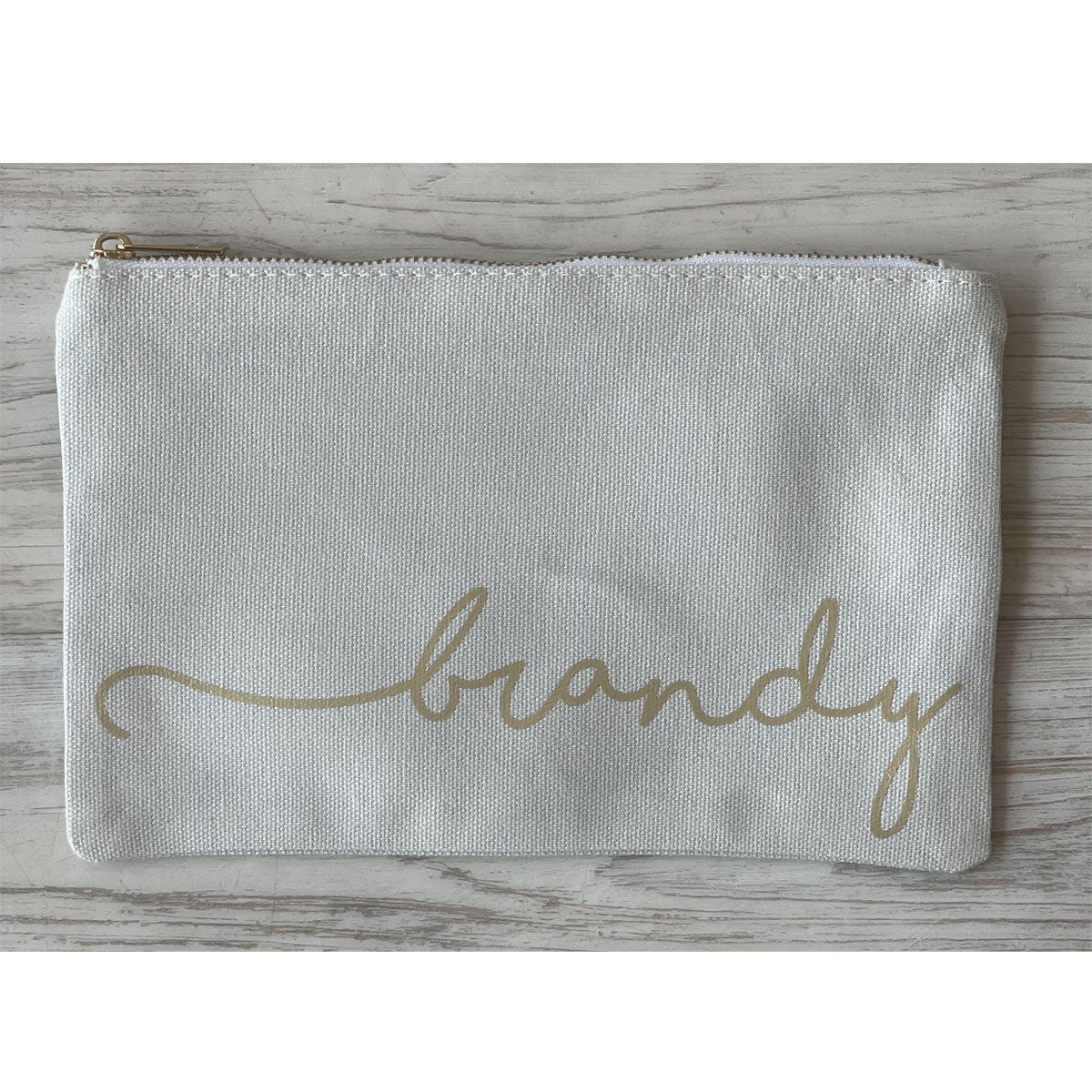 Personalized Cosmetic Bag - Grey - Southern Grace Creations