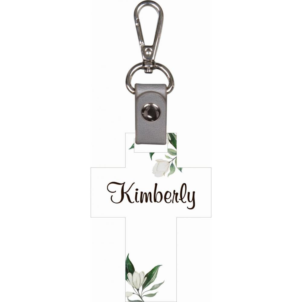 Personalized Cross Key Chain (Engravable) - Southern Grace Creations