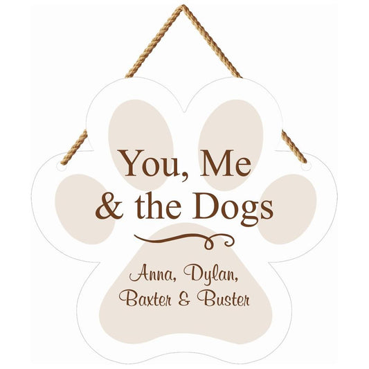 Personalized Large Paw Hanging Sign (Engravable) - Southern Grace Creations