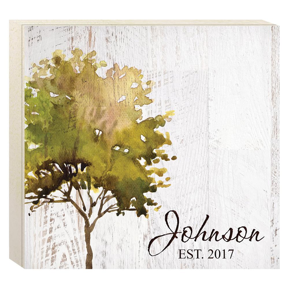 Personalized Tree Boxed Sign (Engravable) - Southern Grace Creations