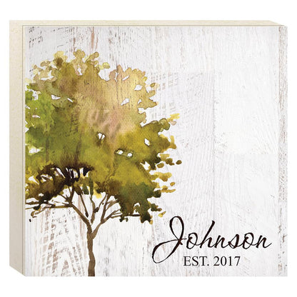 Engraved Tree Sign Personalized Tree Boxed Sign (Engravable)