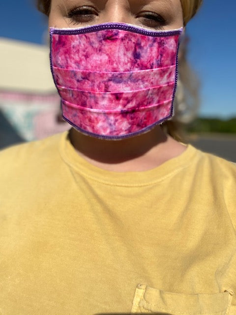 Pink/Purple Tie Dye Mask - Southern Grace Creations
