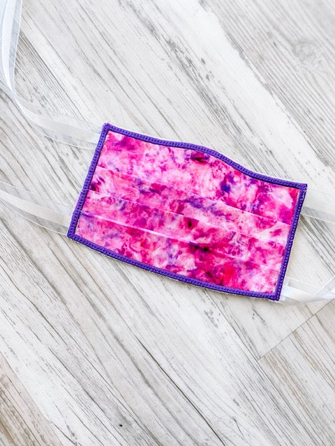 Pink/Purple Tie Dye Mask - Southern Grace Creations