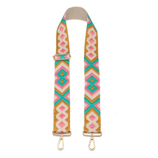 Pink and Green Bohemian Adjustable Handbag Strap - Southern Grace Creations