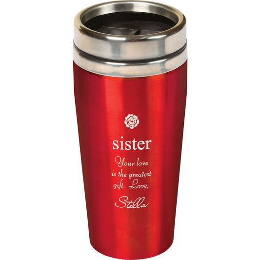 RED TRAVEL MUG 16 OZ. - Engravable (ZHZO20) - Southern Grace Creations