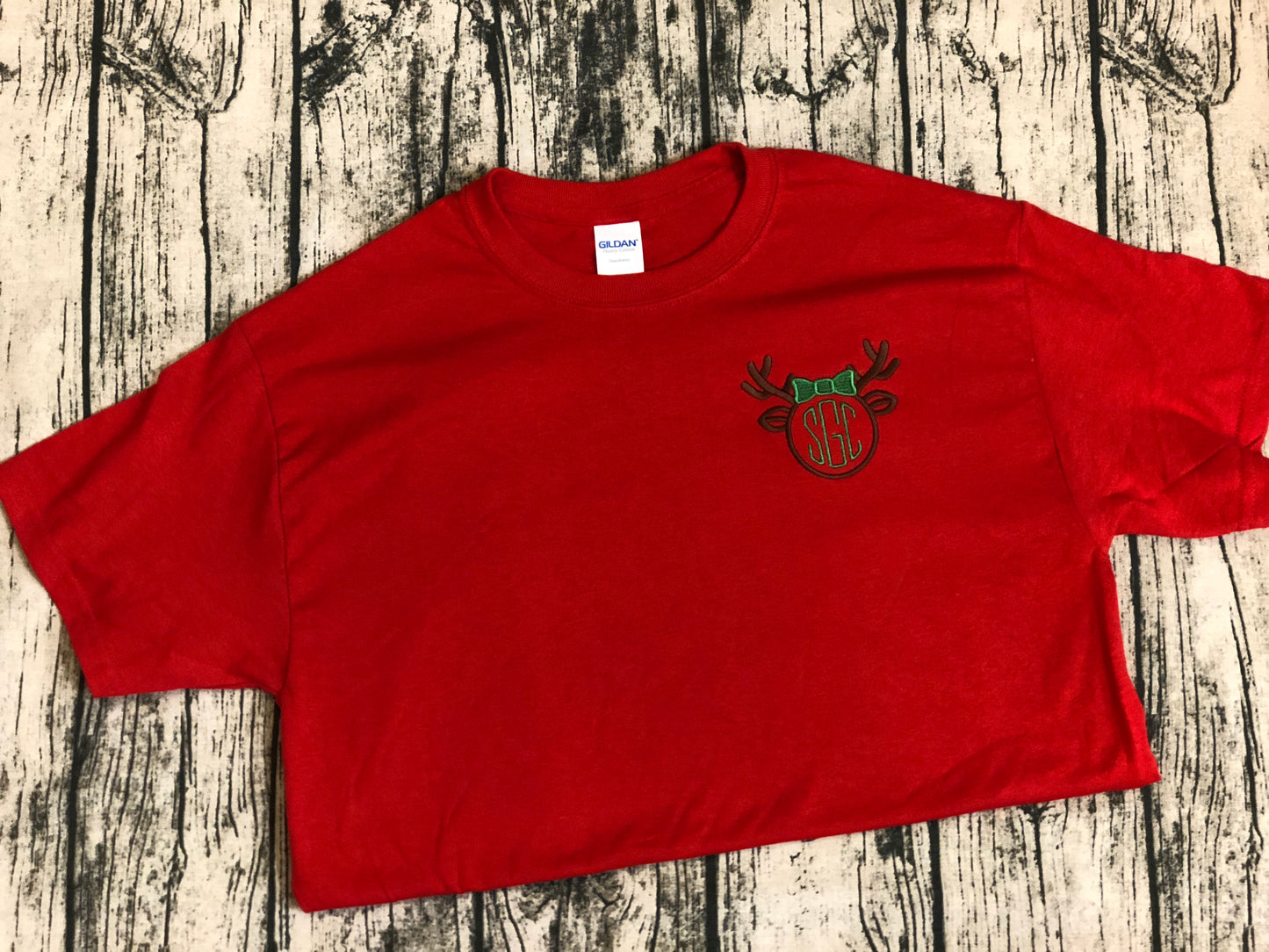 Reindeer Are Better Than People Monogram Shirt- Red - Southern Grace Creations