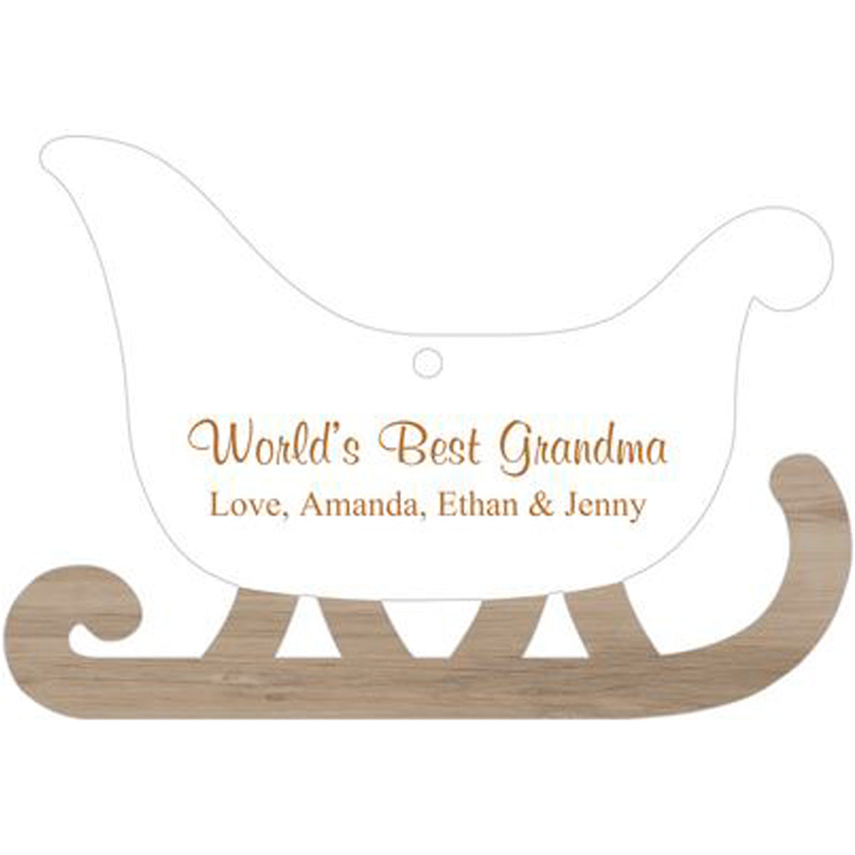 SLEIGH ORNAMENT - Laser Engravable - Southern Grace Creations