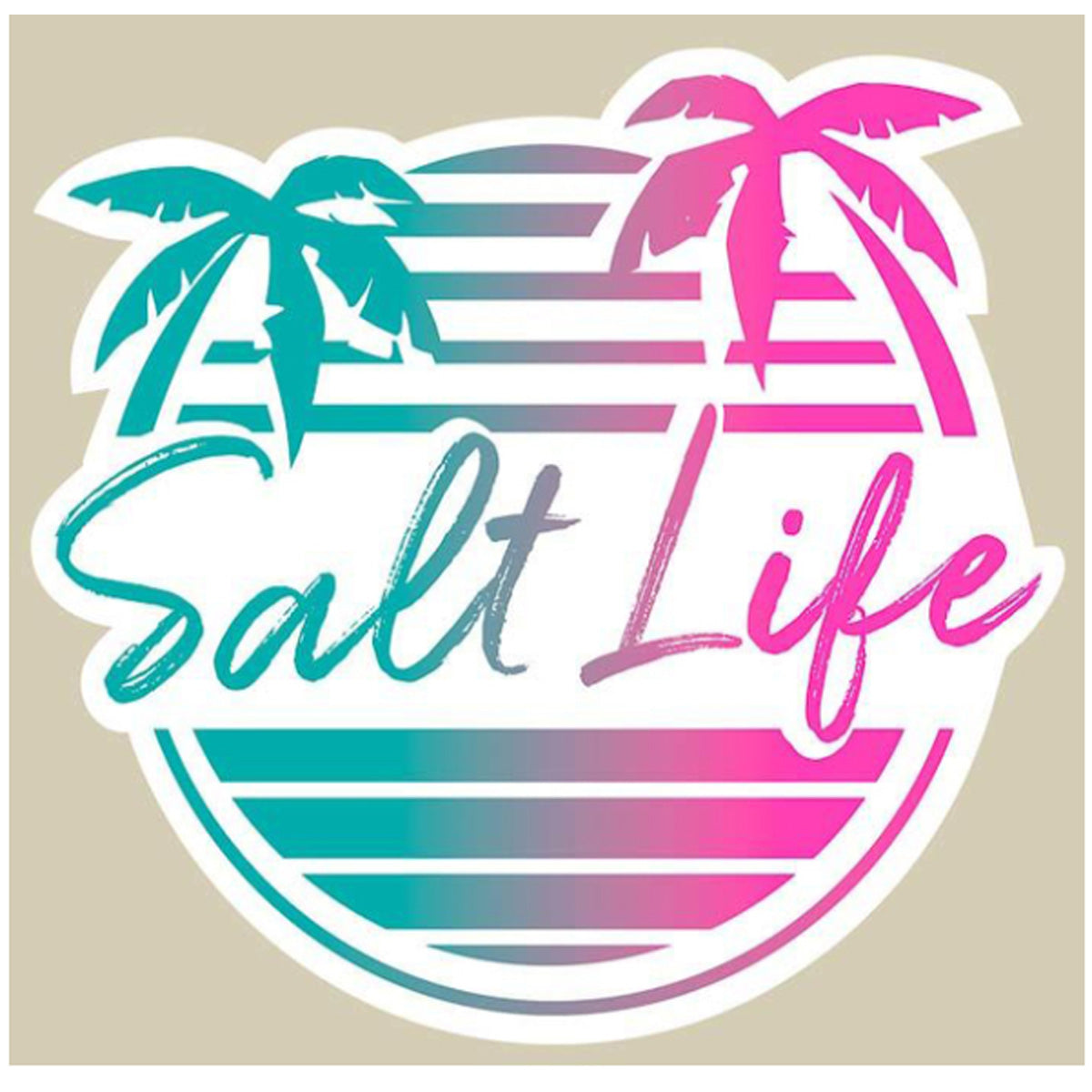 Salt Life Beach Front Palms Vinyl Sticker - Southern Grace Creations