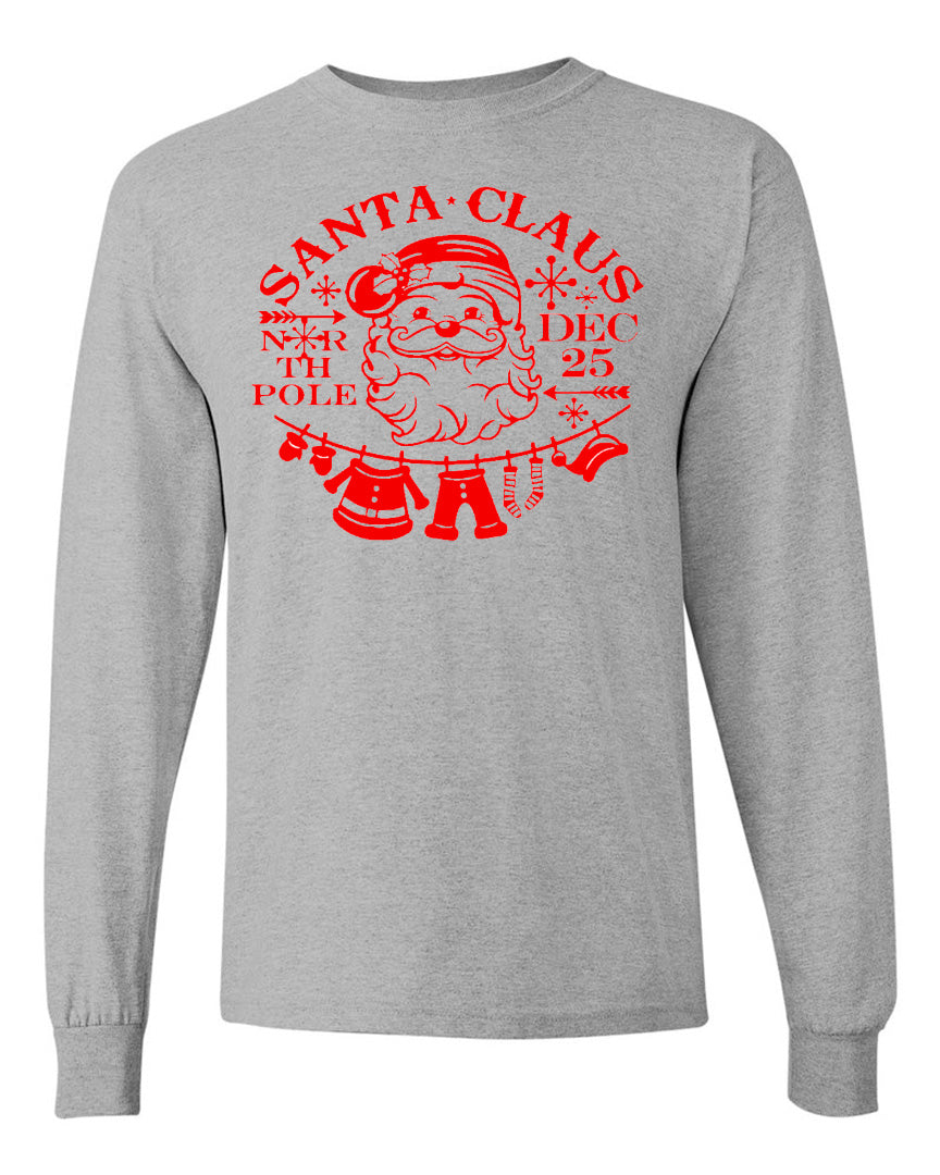 Santa Claus Clothes Line - Sport Grey Longsleeves - Southern Grace Creations