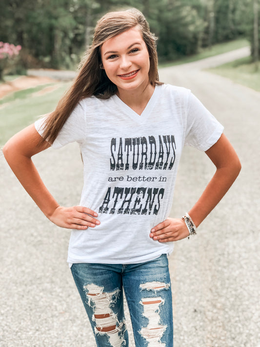 Saturdays are Better in Athens Top - Southern Grace Creations