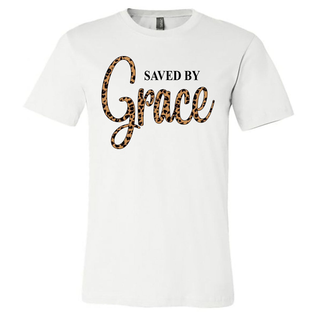 Saved By Grace - White Short Sleeve Tee - Southern Grace Creations