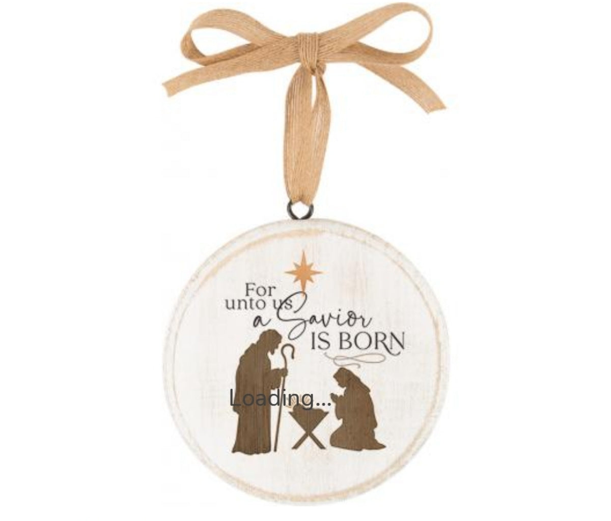 Savior Is Born Ornament - Southern Grace Creations