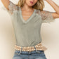 Scallop Trim Lace Short Sleeve Top - Southern Grace Creations